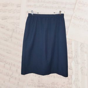 Navy Blue Polyester Skirt, Size 16/17